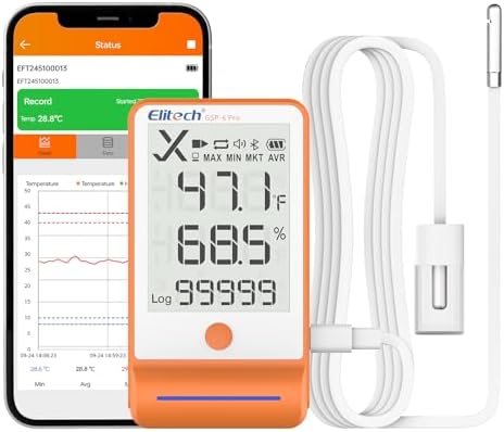 Elitech Digital Temperature Humidity Data Logger Medical Refrigerator