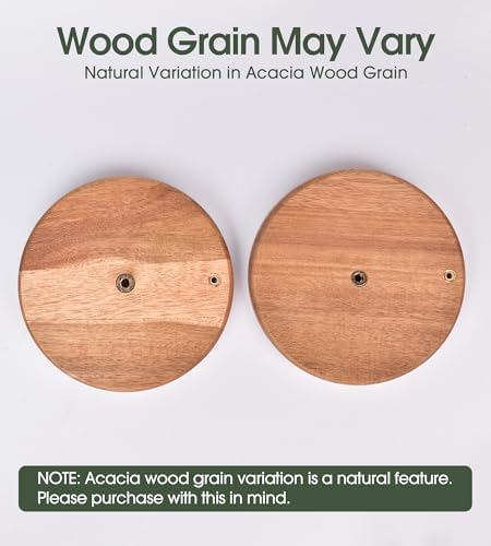 Farmhouse Acacia Wood Paper Towel Holder Countertop, Weighted Base