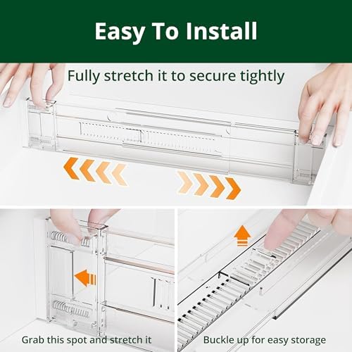 Clear Drawer Dividers Organizers, Adjustable Expandable Drawer Divider Organizer