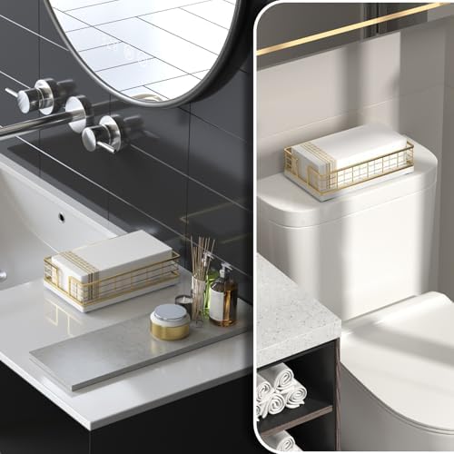 Wican Marble Guest Towel Holder Tray
