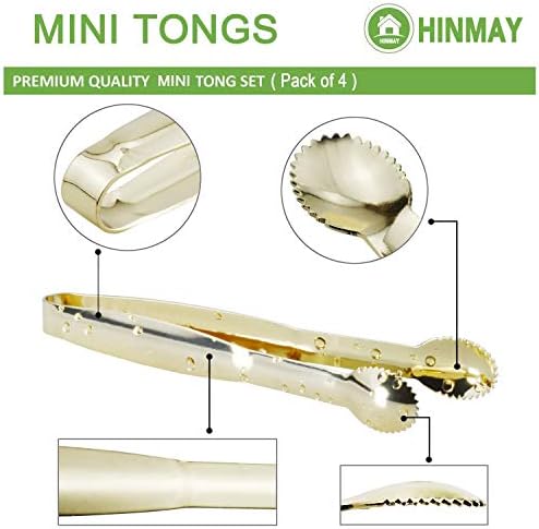 HINMAY Mini Appetizer Tongs 5.75" Stainless Steel Tongs