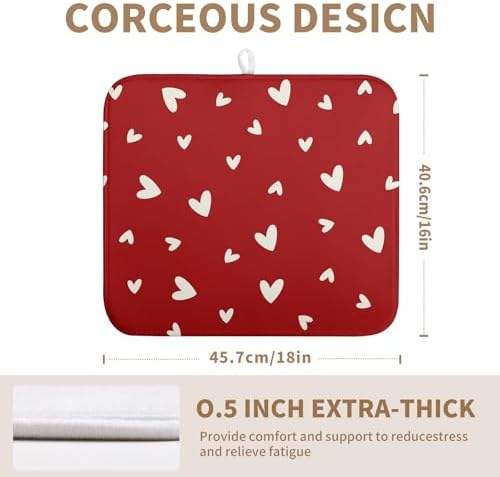 Valentine's Day Love Heart Dish Drying Mat