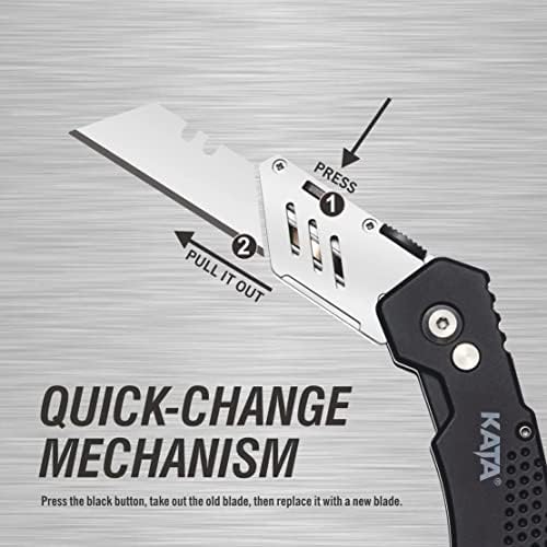 KATA 3 Pack Folding Utility Knife Set, Heavy Duty Box Cutters