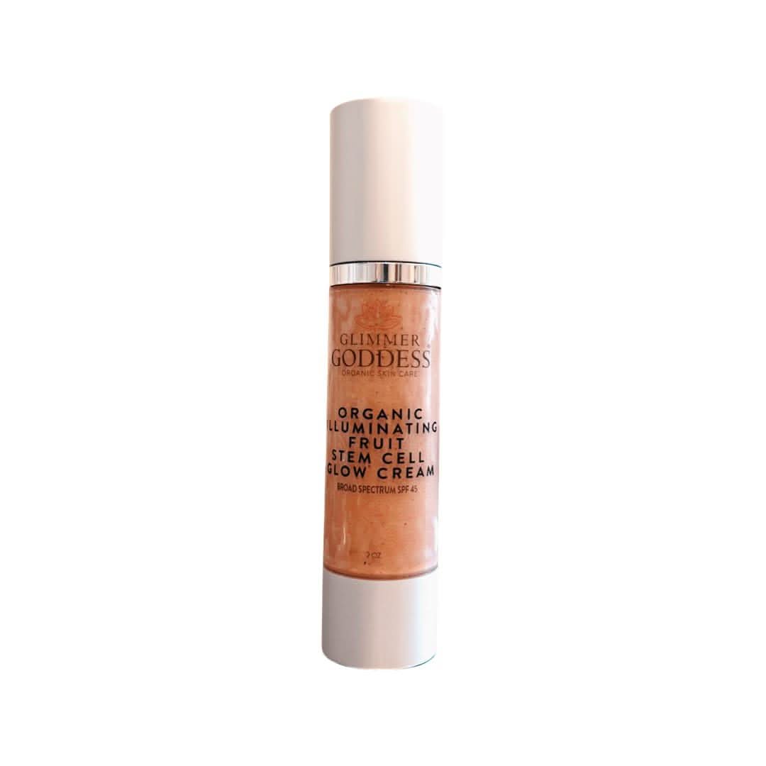 Glimmer Goddess Organic Fruit Stem Cell CC Cream SPF 45 in Nude Glow tube