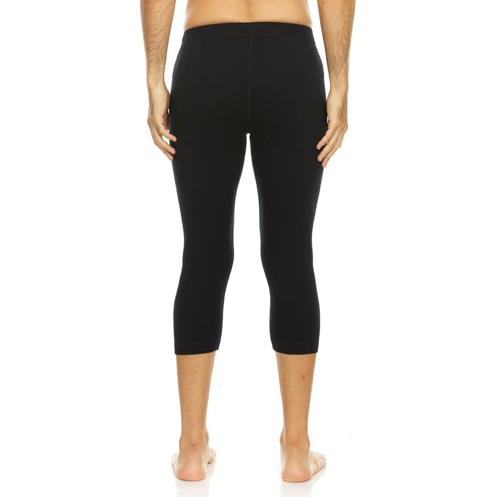 Men's 3/4 Length Merino Wool Ski Base Layer Bottoms