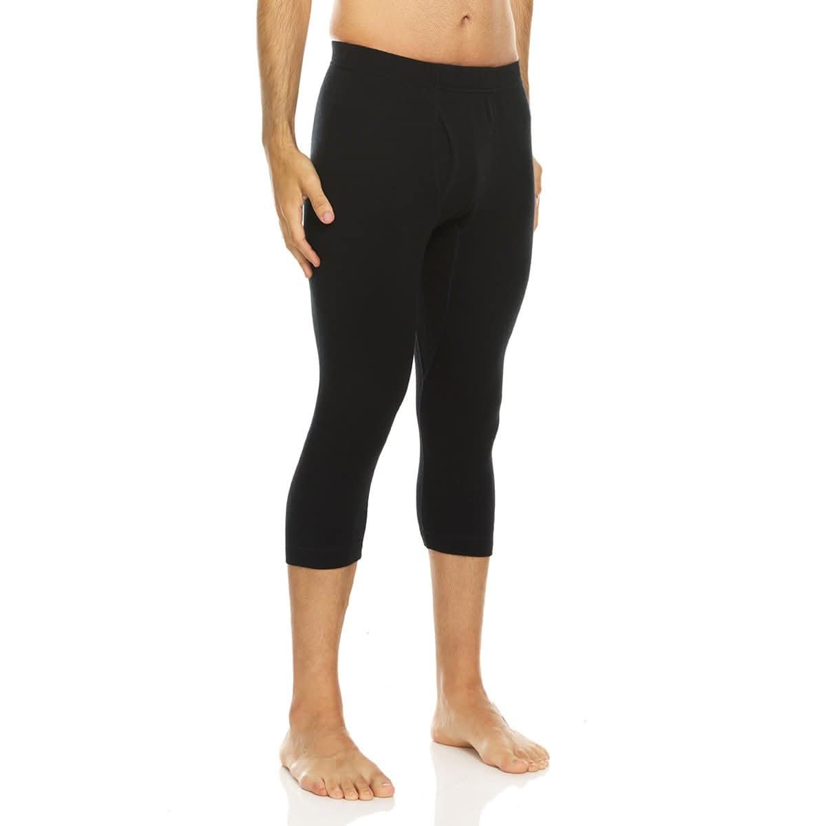 Men's 3/4 Length Merino Wool Ski Base Layer Bottoms