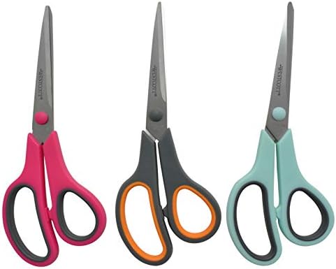 Westcott 8" Straight Stainless Steel Soft Handle Scissors