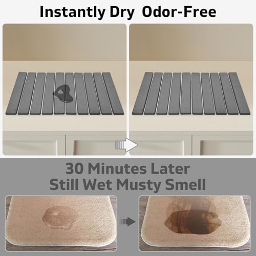 Large Stone Dish Drying Mat for Kitchen Counter – 24"×16 " Foldable Super