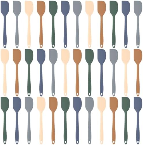 Honeydak 36 Pieces Mini Silicone Spatulas, 8.3 Inch Small Rubber Spatula Heat