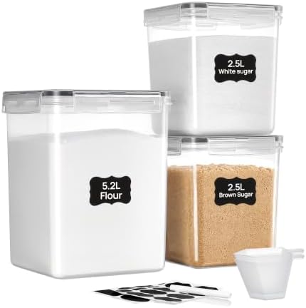 Vtopmart 3 PCS Flour and Sugar Storage Container Sets