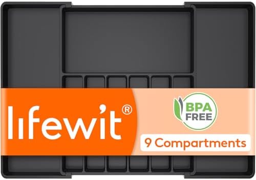 Lifewit Extra Large Silverware Drawer Organizer, Expandable Utensil Tray