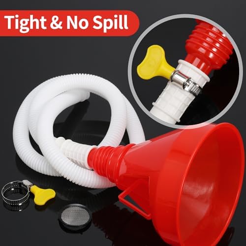 Wide Mouth Oil Funnel with 100cm Long Hose Universal Fuel Funnel