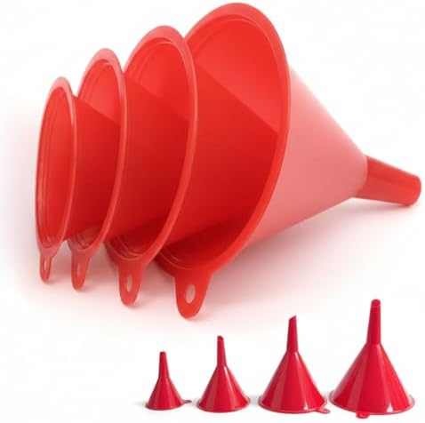 4Pcs All Purpose Plastic Funnel Set, Funnels