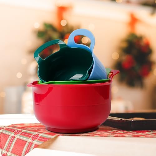 BoxedHome 4 Pack Nesting Mixing Bowl Christmas Set