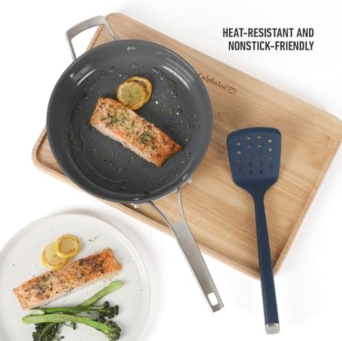 Calphalon Edge Silicone Slotted Turner, Flexible Silicone Slotted Spatula