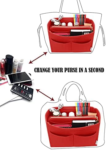 LEXSION Felt Purse Organizer Insert, Tote Bag Shaper Dividers