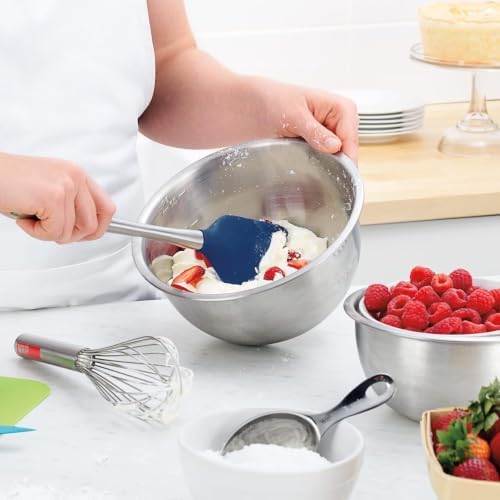 Tovolo Silicone Cooking Utensil Set of 6 Stainless Steel Handle Ladle Slotted