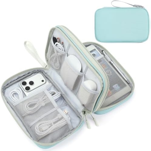 FYY Electronic Organizer, Travel Tech Pouch Bag, Mint Green