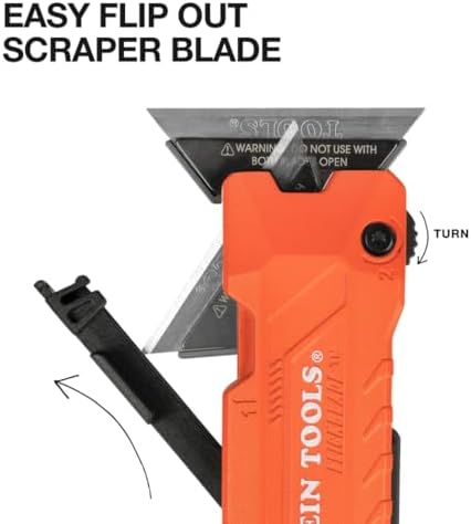 Klein Tools 44306 FLICKBLADE 2-in-1 Folding Utility Knife and Scraper