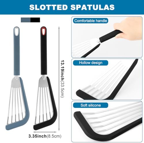 Fish Spatula Turner Set of 2, Thin Slotted Spatulas