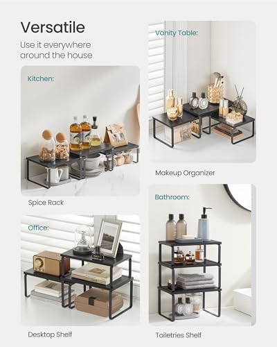 SONGMICS Cabinet Organizer Shelf, Kitchen Storage