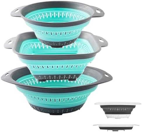Collapsible Colander and Strainer, Silicone Strainer Colanders & Food Strainers