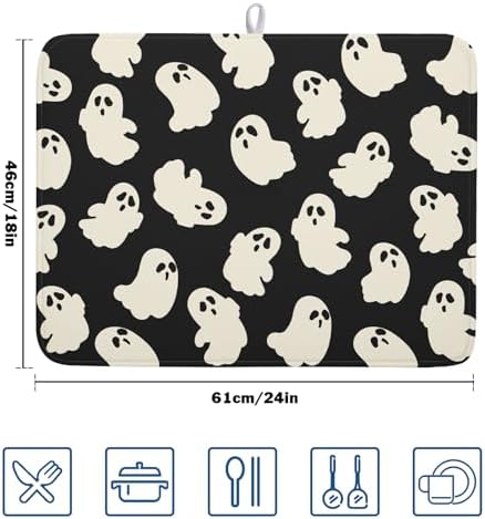 Halloween Ghosts Dish Drying Mat