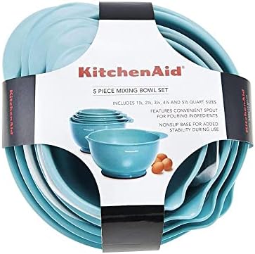 KitchenAid KE178OSAQA Classic Mixing Bowls, Aqua Sky 2