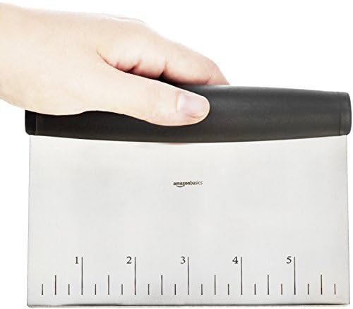 Amazon Basics Multi-Purpose Bench Scraper, Stainless Steel Dough Cutter