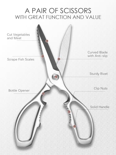 Kitchen Scissors, Forged Stainless Steel Shears