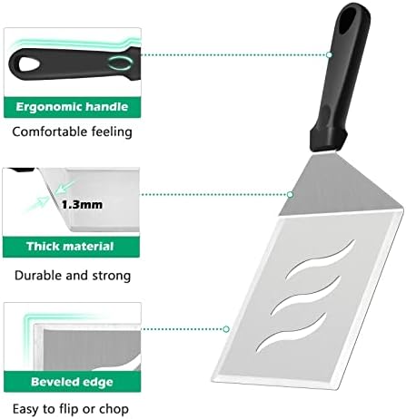 HaSteeL Metal Spatula Set, Large Griddle Spatula Tools