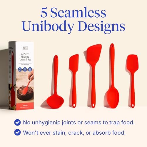 GIR: 5-Piece Silicone Essentials Kitchen Utensils Set – Fire Red
