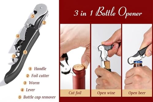 Kit-Home Professional Waiter Corkscrew Wine Openers Set, Upgraded