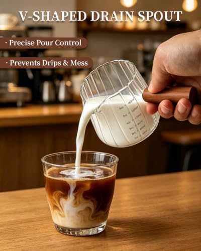 2 PCS Espresso Measuring Cup 6 Oz, Espresso Glass Cups