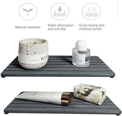 NiuYichee 2 PCS Water Absorbent diatomite Coasters, Stone Drying mat