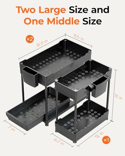 Sevenblue 3-Pack 2-Tier Under Sink Organizers