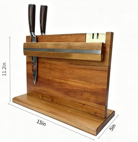 Solid Acacia Wood Magnetic Knife Holder