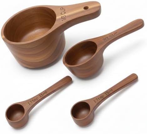 Wooden Measuring Cups and Spoons Set