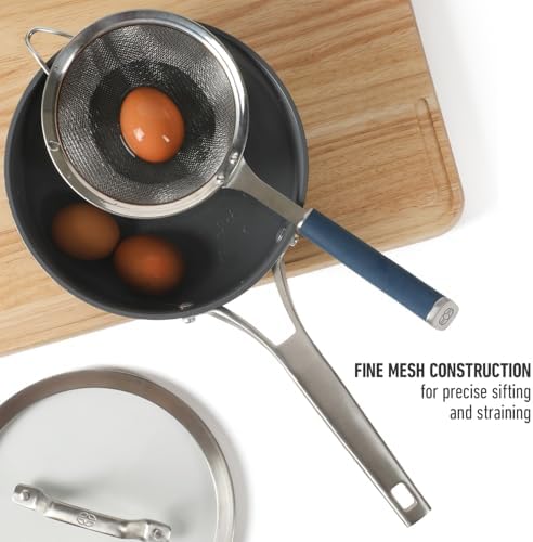 Calphalon Edge Stainless Steel Strainer, Fine Mesh Kitchen Colander Strainer