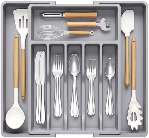Lifewit Extra Large Silverware Drawer Organizer, Expandable Utensil Tray