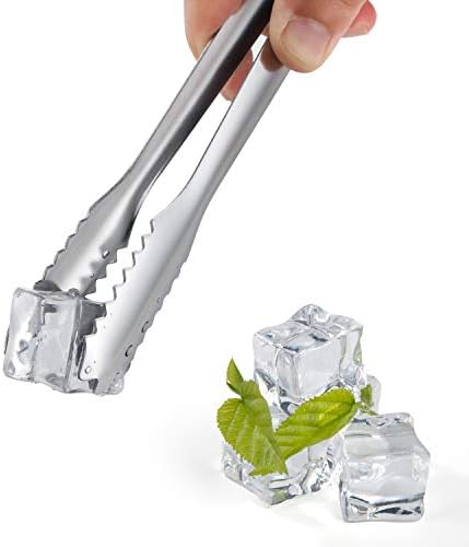 MSY BIGSUNNY Durable Stainless Steel Ice Tongs, 7 inch Sugar Cube Serving Tongs