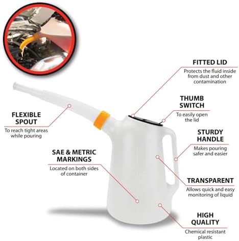 Performance Tool W4046 5-Quart Oil Jug