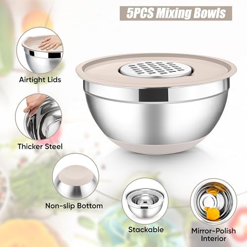 E-far Stainless Steel Mixing Bowls
