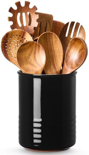 ABRUTY Utensil Holder, 6.7" Ceramic Kitchen Utensil Crock