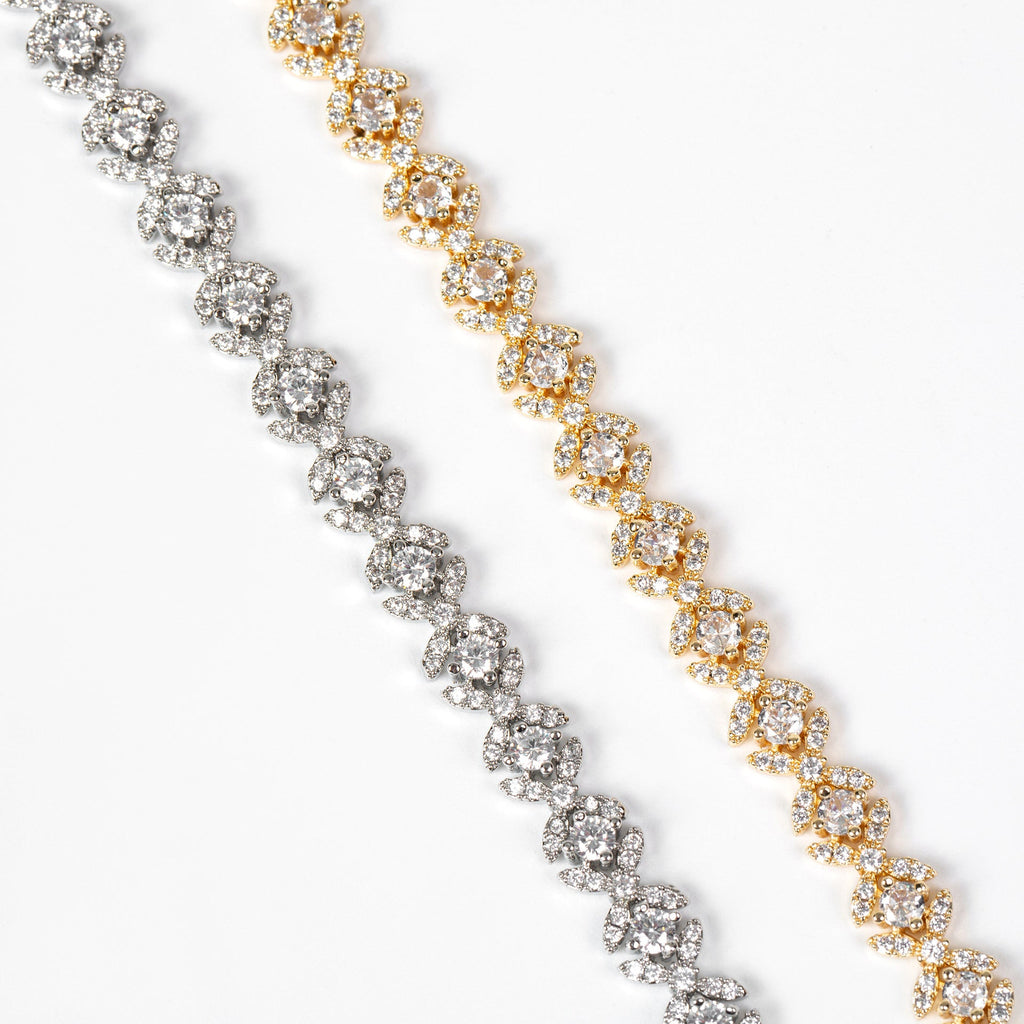 Cross-border New Light Luxury Geometric Colorful Gemstone Bracelet With Full Zircon Stones