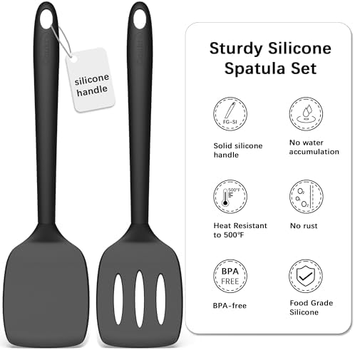 Coukre 2 Pack Silicone Spatula Set, High Heat Resistant