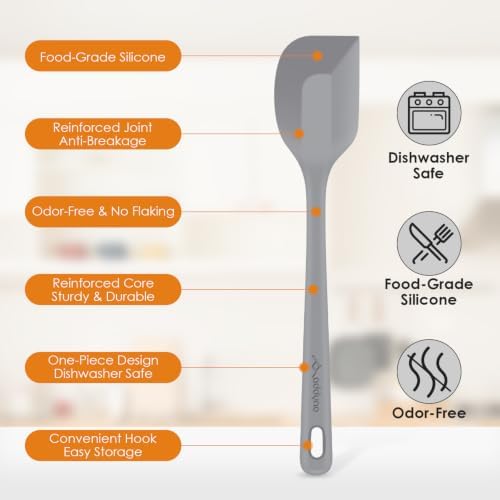 5-Piece Silicone Spatula Set, Reinforced Core & Connections
