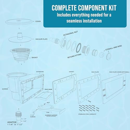 U.S. Pool Supply Wide Mouth Thru-Wall Above Ground Pool Skimmer Kit