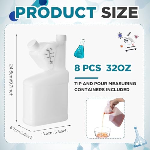 8 Pcs 32oz Tip Measure Container Tip and Pour Measuring Cup