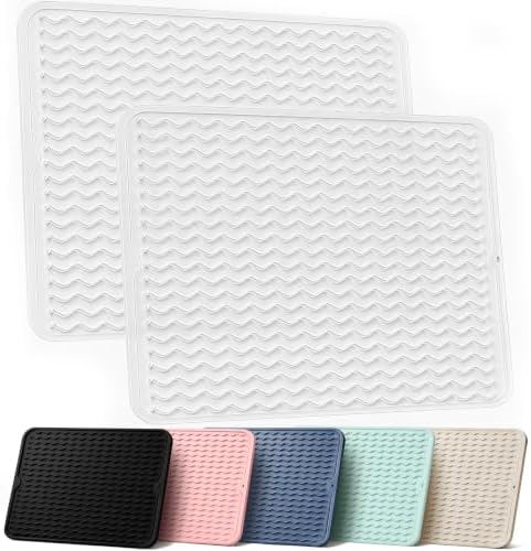 2 Pack Silicone Dish Drying Mat
